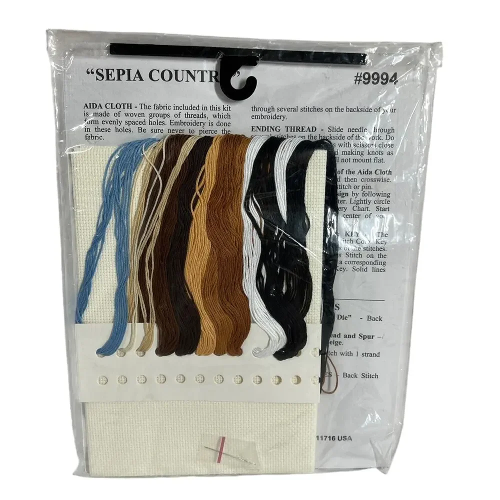 DESIGN WORKS Country Music Counted Cross Stitch Kit 14x14 Sepia Western Guitar